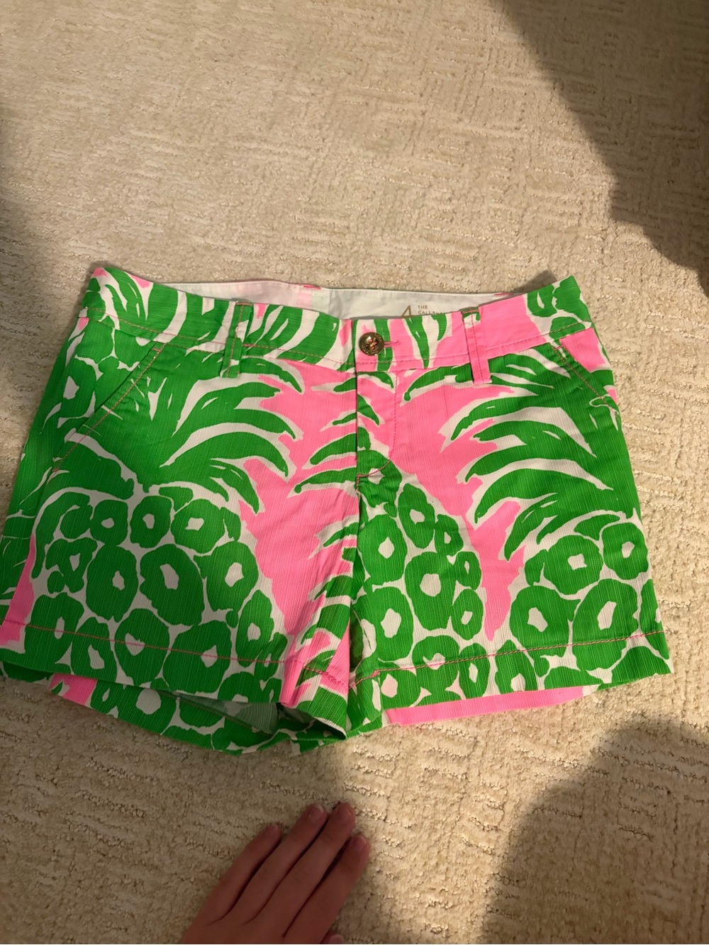 Lilly Pulitzer Pink & Green Pineapple Print Shorts